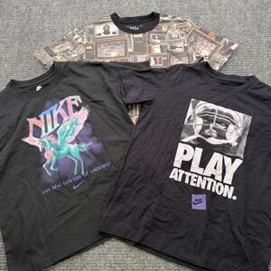 Jordan Nike Graphic T-Shirt Bundle Youth Boys Size Medium Black 3 Pieces NWT